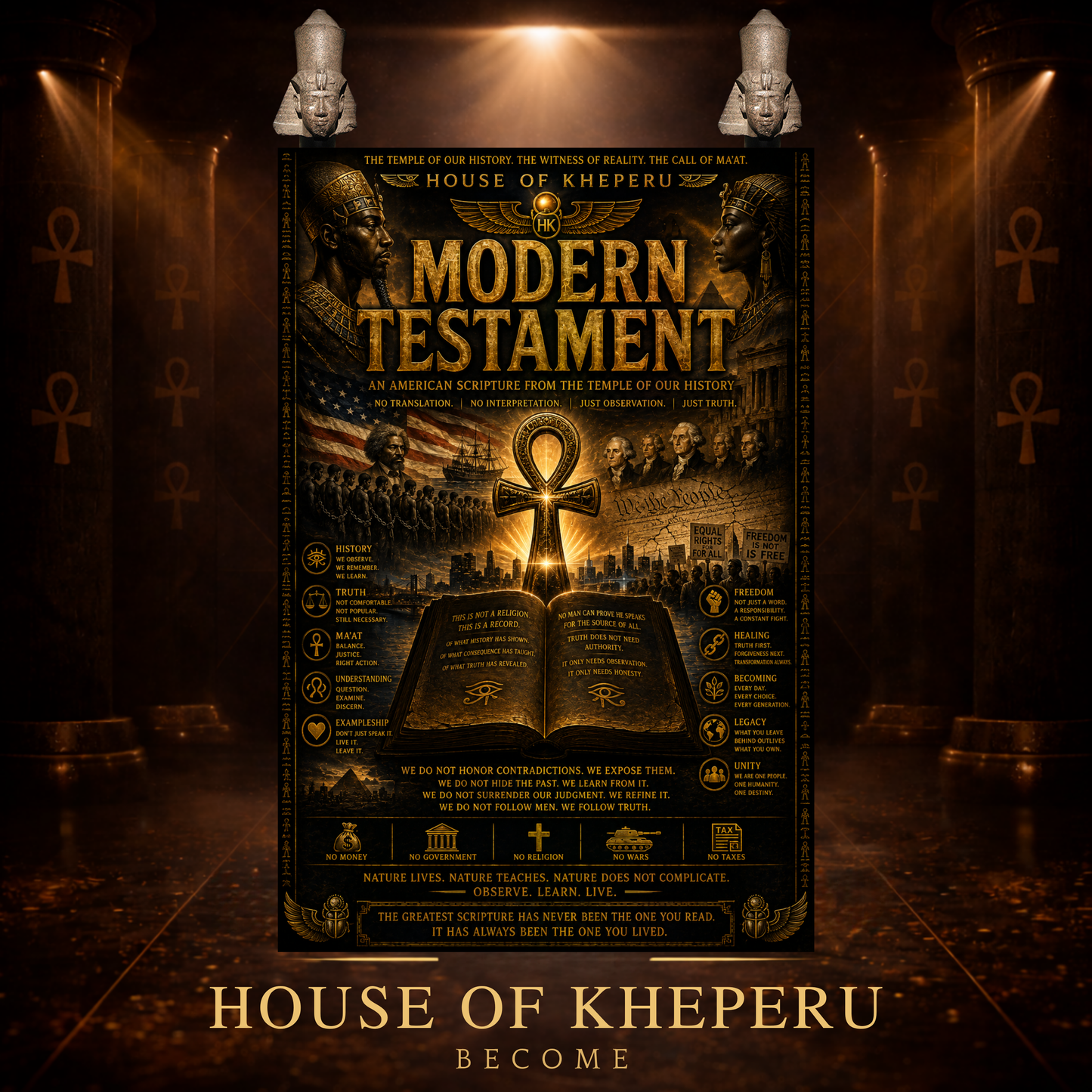 THE MODERN TESTAMENT OF THE HOUSE OF KHEPERU: This scripture comes straight from the Temple of American history 2hr & 57 min mp3 instant download sent via email