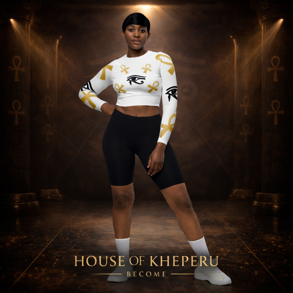 Ankh long-sleeve crop top