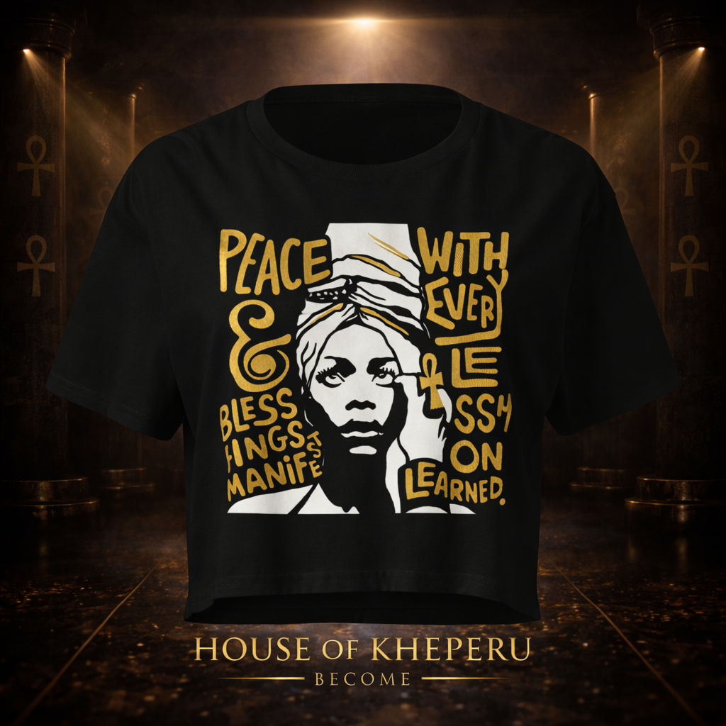 Erykah Badu Peace and blessings cropped T-shirt