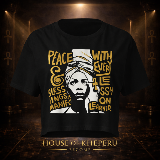 Erykah Badu Peace and blessings cropped T-shirt