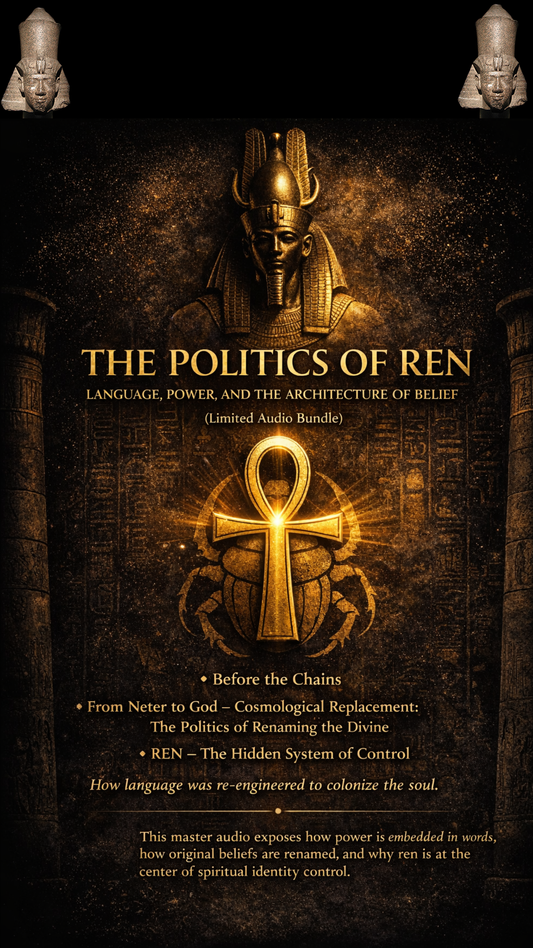 Bundle THE POLITICS OF REN;BEFORE THE CHAINS;RENAMING THE DIVINE-The System Behind the System-How Language Built the Cage-Language, Power, and the Architecture of Belief 25 min mp3 instant download sent via email