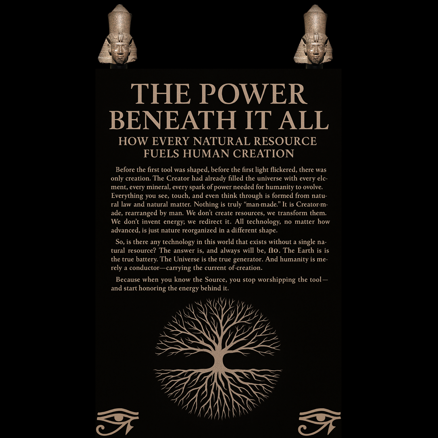 (with music) THE POWER BENEATH IT ALL How Every Natural Resource Fuels Human Creation 7 min mp3 instant download sent via email